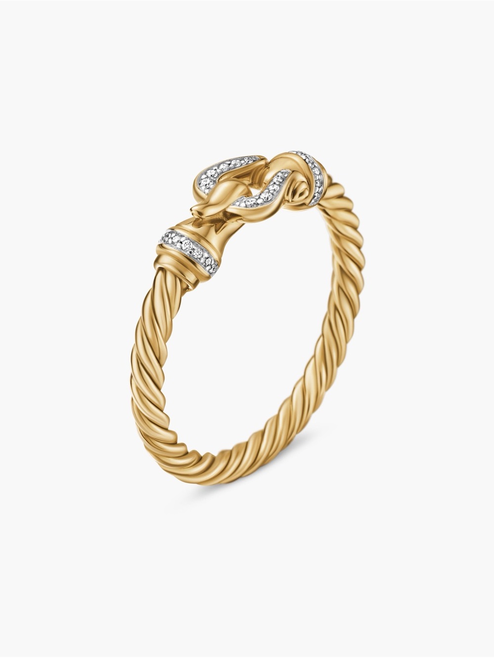 David Yurman PETITE BUCKLE RING
18K Yellow Gold with Diamonds, 2mm, size 6 - Picture 2 of 12